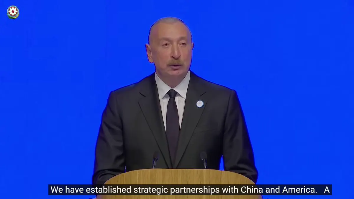 阿塞拜疆总统伊利哈姆·阿利耶夫称： 他认为美中是世界上仅有的两个超级大国，“没有第三个”。 · Inty News