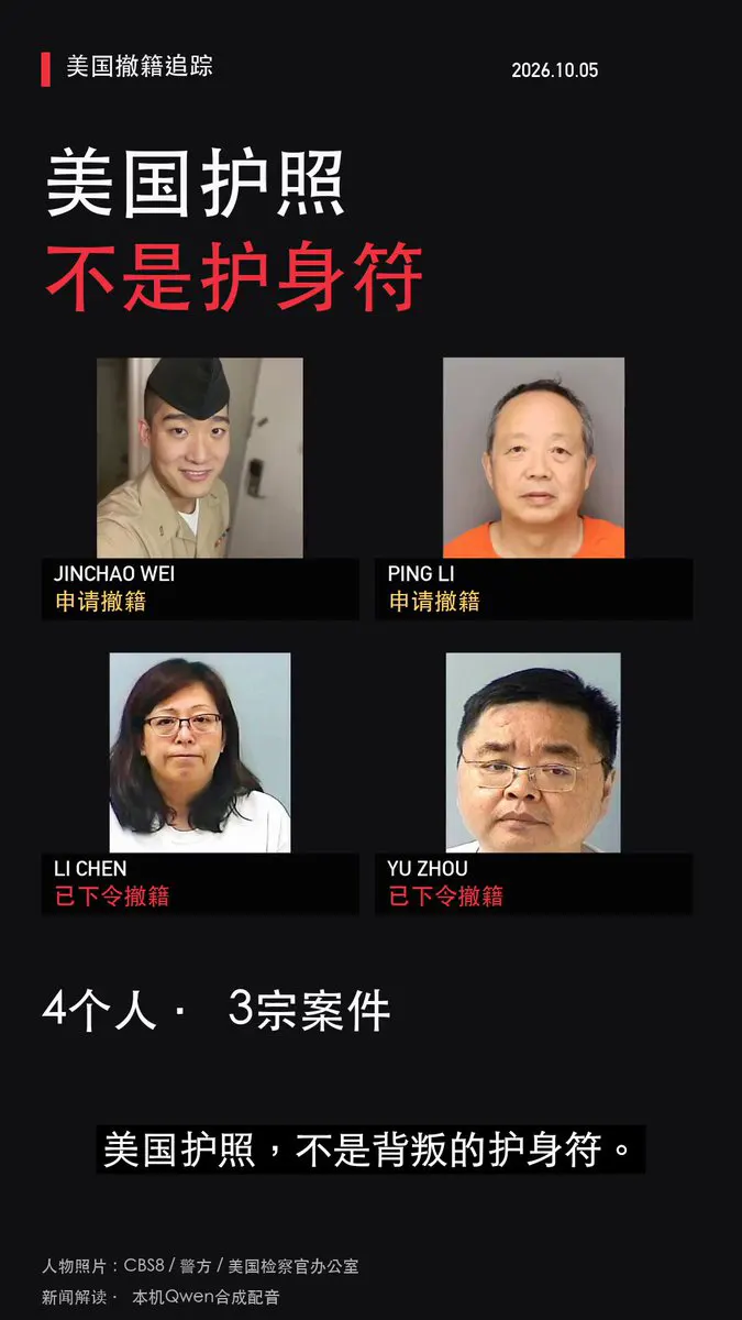 中国人拿美国护照不是护身符！ 卖军舰资料、偷医院机密，追责追到取缔美国国籍 · Inty News