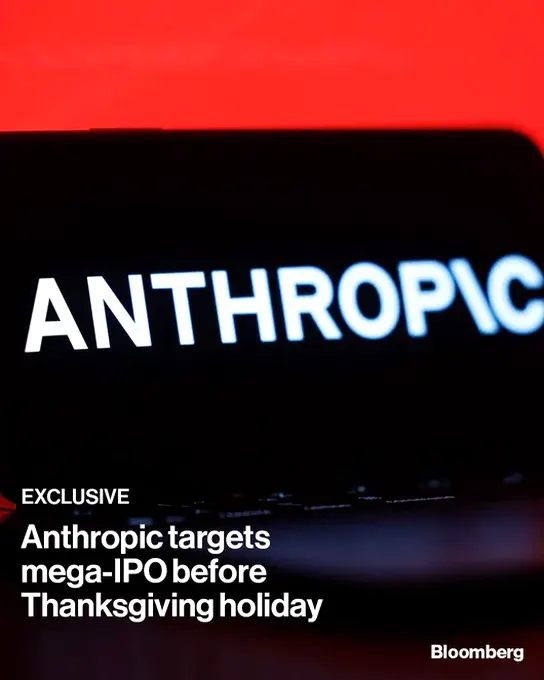 知情人士透露，人工智能模型公司Anthropic正寻求最快于11月中旬上市，此前该公司曾推迟上市计划。 · Inty News