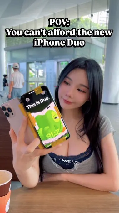 Apple: iPhone Duo $1999 🍎 Me: I got this💀 Will u go for Duo or 18pm? #justforfu… · 泥JANiE | Jane.lin