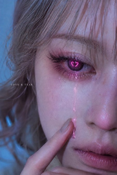 愛と涙。 オルチャンの肌質よい。 たぬき顔+オルチャンメイク+つけ睫毛✨ · AI Girl's Photo Studio