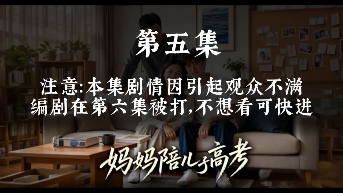 《妈妈陪儿子高考》ep5–8集 30分钟，1080P，文件有点大，先转一会⏳ 快进到08:55：可观赏编剧挨揍👊 17:30 第六集：杨伟👦贴在门缝🚪上看见了… · 熟果短剧 ｜全本大结局