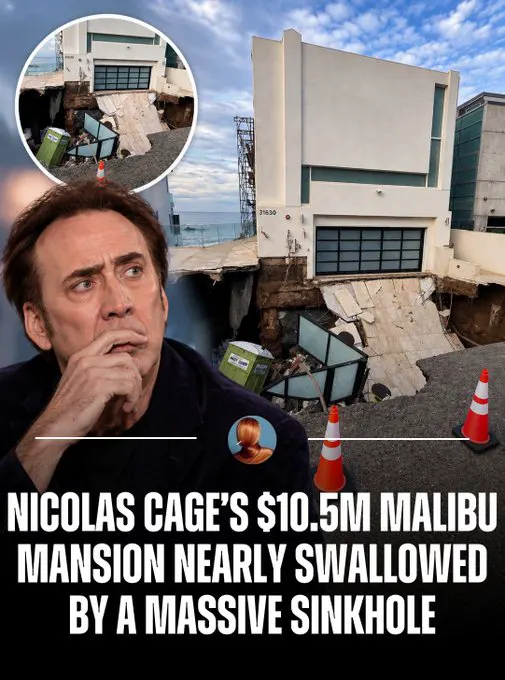 Nicolas Cage’s $10.5M Malibu mansion nearly swallowed by a massive sinkhole tha… · non aesthetic things