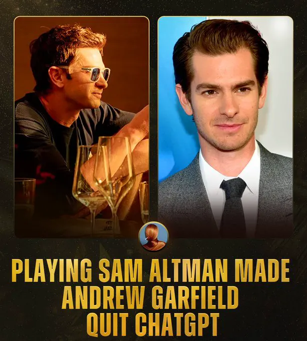 Andrew Garfield says he quit ChatGPT right after playing Sam Altman in "Artific… · non aesthetic things