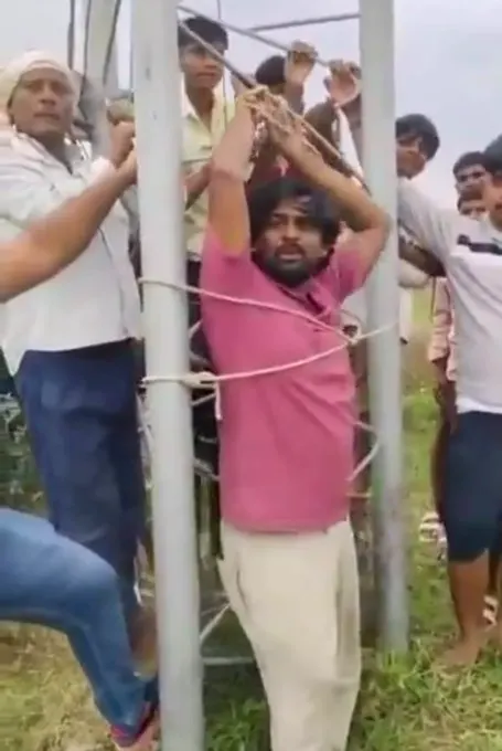 Six men arrested in India after telecom technician was tied to a mobile tower o… · non aesthetic things