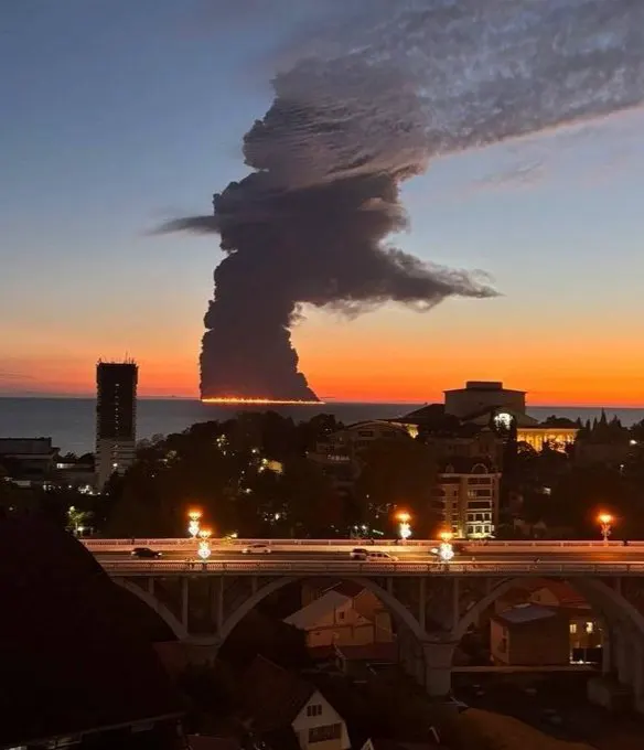 A massive fire erupts aboard an oil tanker off Russia’s Black Sea coast near So… · non aesthetic things
