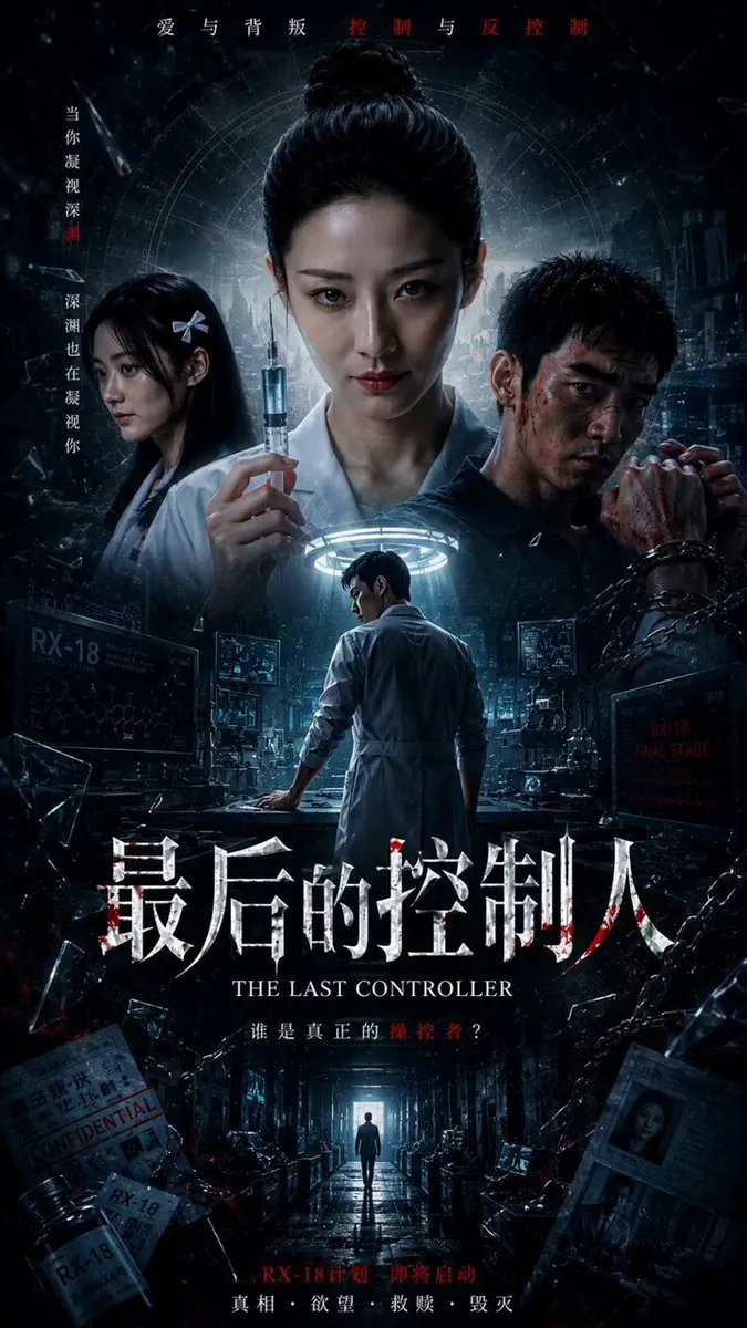 手搓精品短剧 ——《最后的控制人》上 剧情介绍：护士长苏晚研发出神秘药物RX-18，试图控制所有人。年轻医生林野意外偷走实验笔记本，试图改变这一切。 他们不知… · vgggy