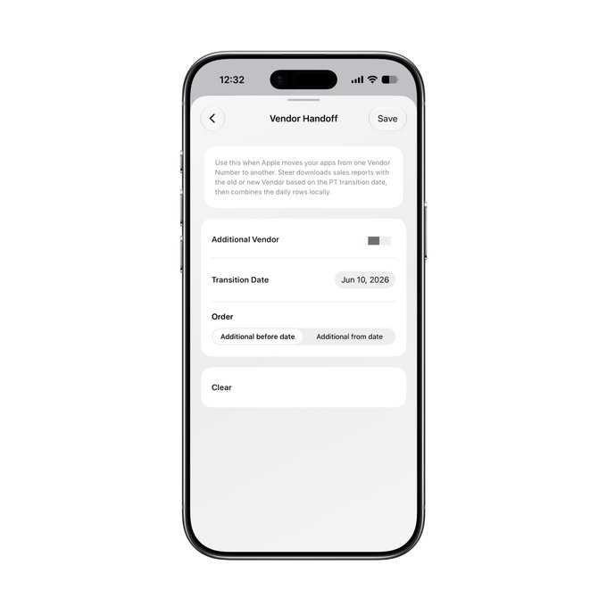 今天才发现原来 Apple Developer 账号从个人改到企业后，vendor id 会发生变化，这意味着如果里用 Apple Connect API 来… · BunnyLau